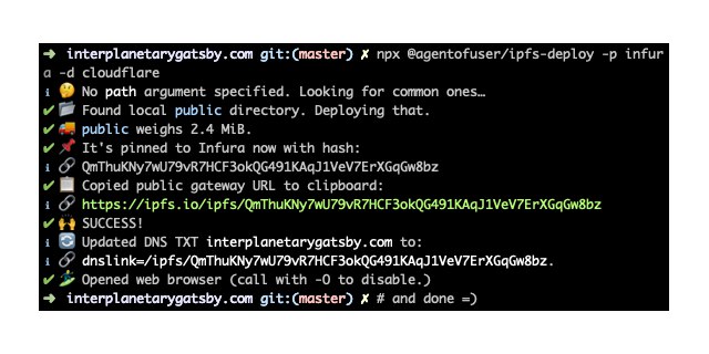 GitHub - ipfs-shipyard/ipfs-deploy: Zero-Config CLI to Deploy Static Websites to IPFS