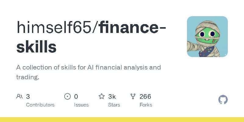 GitHub - himself65/finance-skills: A collection of skills for AI financial analysis and trading.