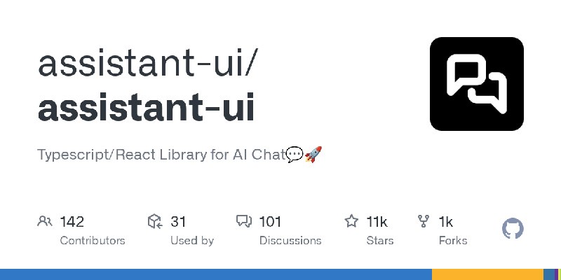 GitHub - assistant-ui/assistant-ui: Typescript/React Library for AI Chat💬🚀