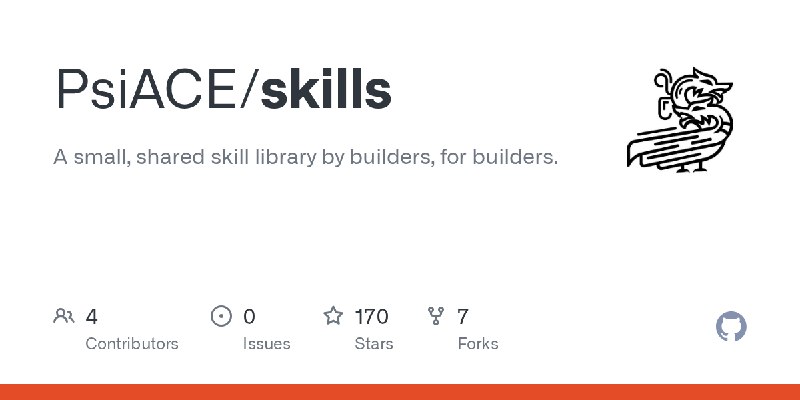 GitHub - PsiACE/skills: A small, shared skill library by builders, for builders.