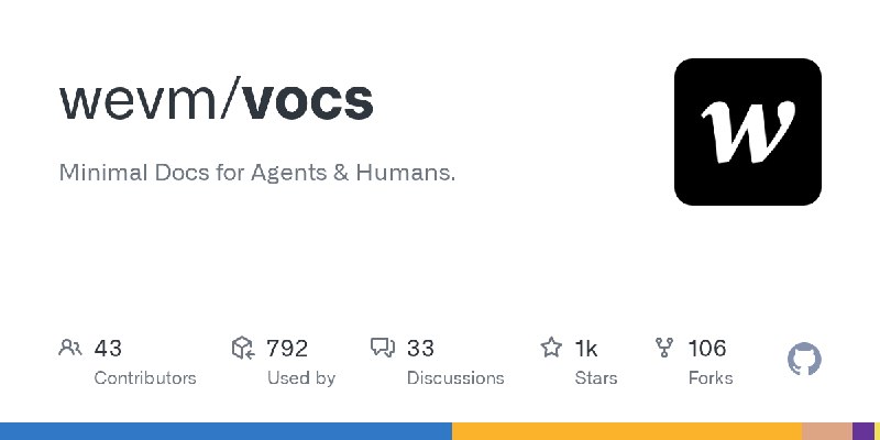 GitHub - wevm/vocs: Minimal Docs for Agents & Humans.