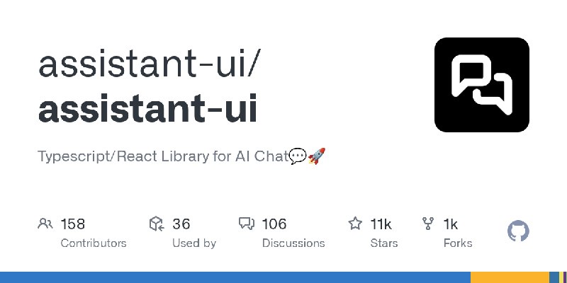 GitHub - assistant-ui/assistant-ui: Typescript/React Library for AI Chat💬🚀