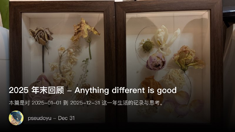 2025 年末回顾 - Anything different is good
