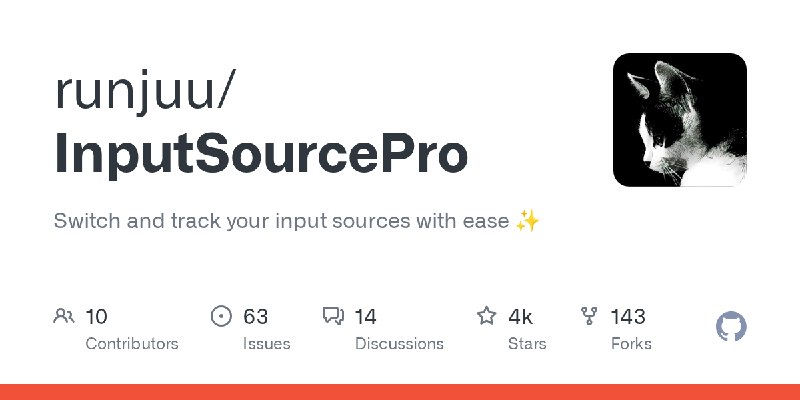 GitHub - runjuu/InputSourcePro: Switch and track your input sources with ease ✨