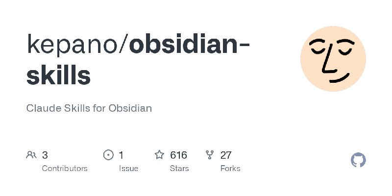 GitHub - kepano/obsidian-skills: Claude Skills for Obsidian