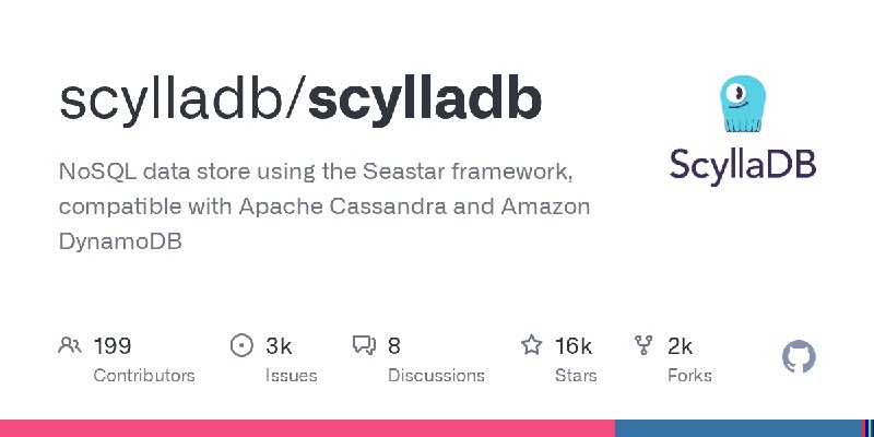 GitHub - scylladb/scylladb: NoSQL data store using the Seastar framework, compatible with Apache Cassandra and Amazon DynamoDB