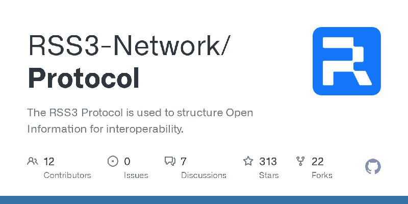 GitHub - RSS3-Network/Protocol: The RSS3 Protocol is used to structure Open Information for interoperability.