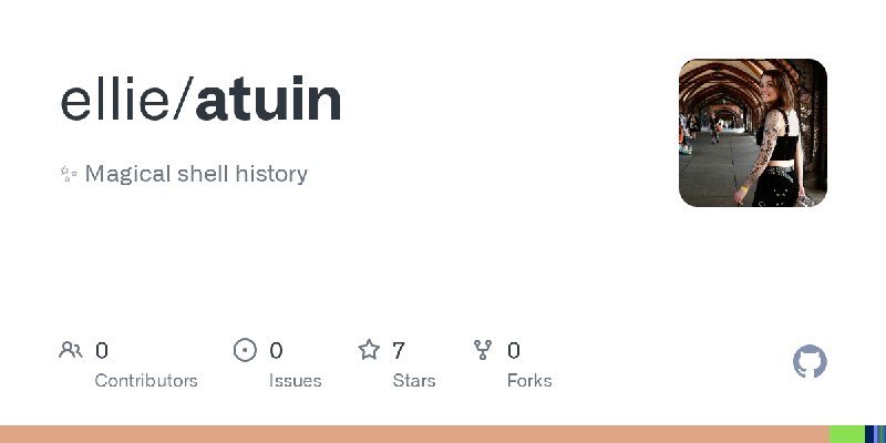 GitHub - ellie/atuin: ✨ Magical shell history