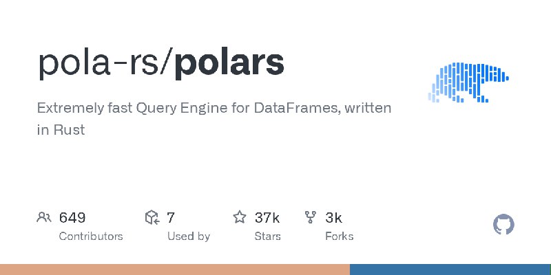 GitHub - pola-rs/polars: Extremely fast Query Engine for DataFrames, written in Rust