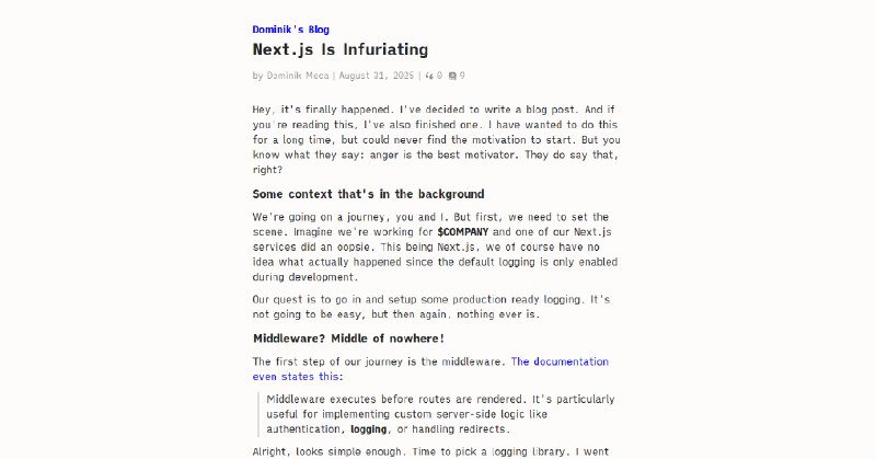 Next.js Is Infuriating - Dominik's Blog