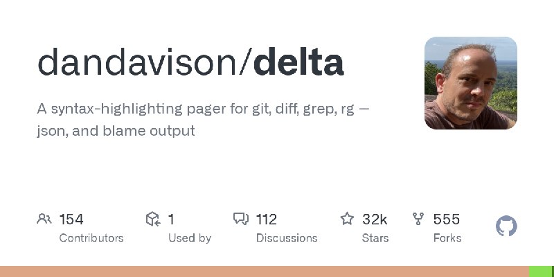 GitHub - dandavison/delta: A syntax-highlighting pager for git, diff, grep, rg --json, and blame output