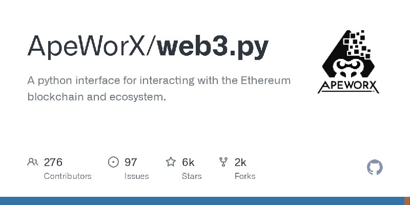 GitHub - ApeWorX/web3.py: A python interface for interacting with the Ethereum blockchain and ecosystem.