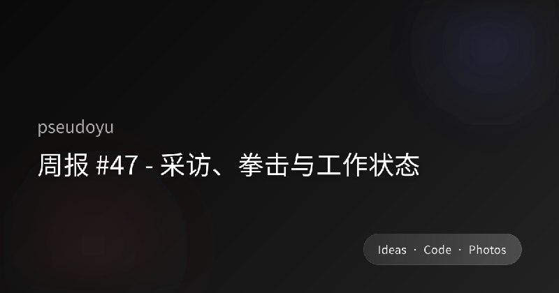 周报 #47 - 采访、拳击与工作状态