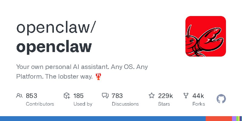 GitHub - openclaw/openclaw: Your own personal AI assistant. Any OS. Any Platform. The lobster way. 🦞