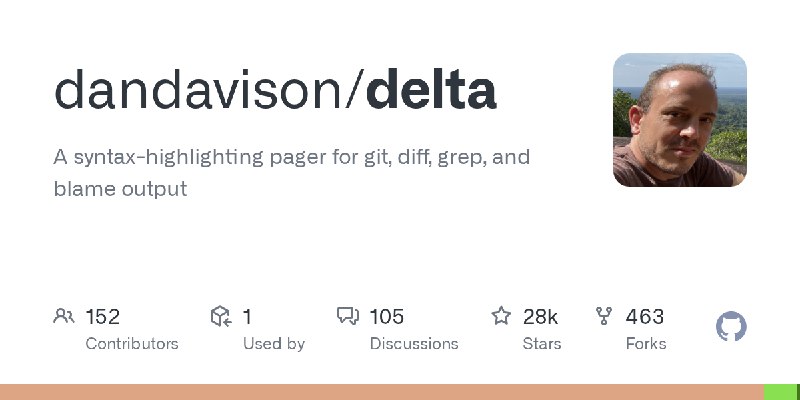 GitHub - dandavison/delta: A syntax-highlighting pager for git, diff, grep, and blame output