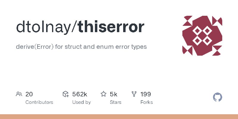 GitHub - dtolnay/thiserror: derive(Error) for struct and enum error types