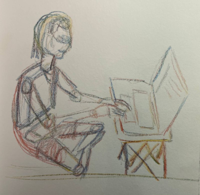 学姐画的这两天埋头肝博客的我的速写 🤣